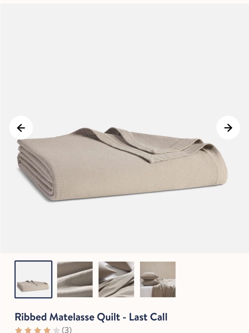 Brooklinen Ribbed Matelassé Quilt in Beige